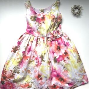 Cherokee Watercolor Floral Dress - Girls M
